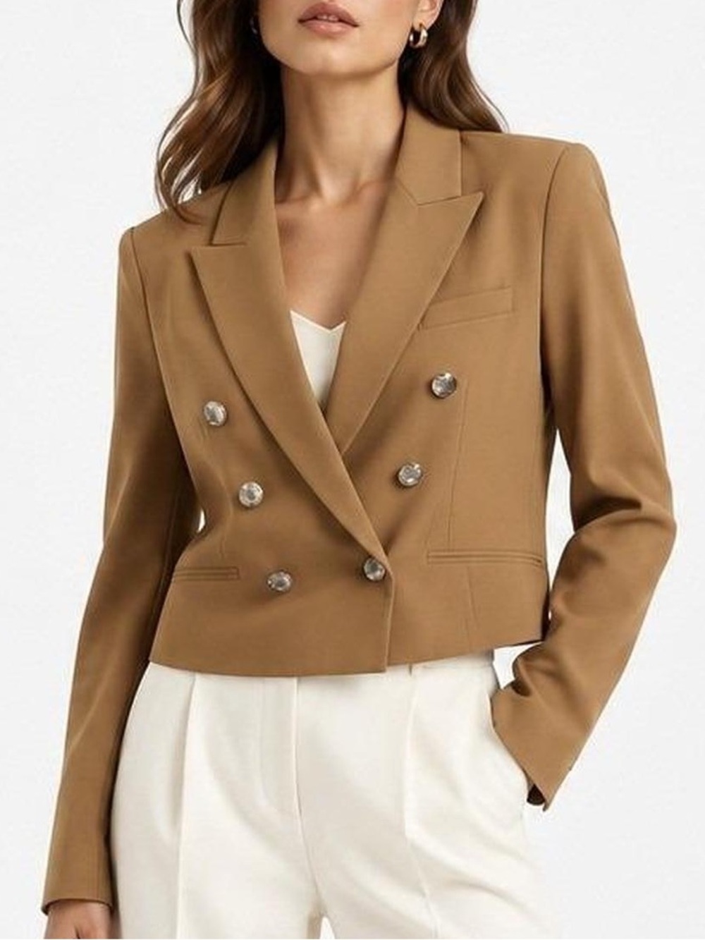 White House Black Market Camel Tan Blazer Jacket 6